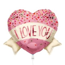 Balloon Heart Sprinkles I Love You Pink